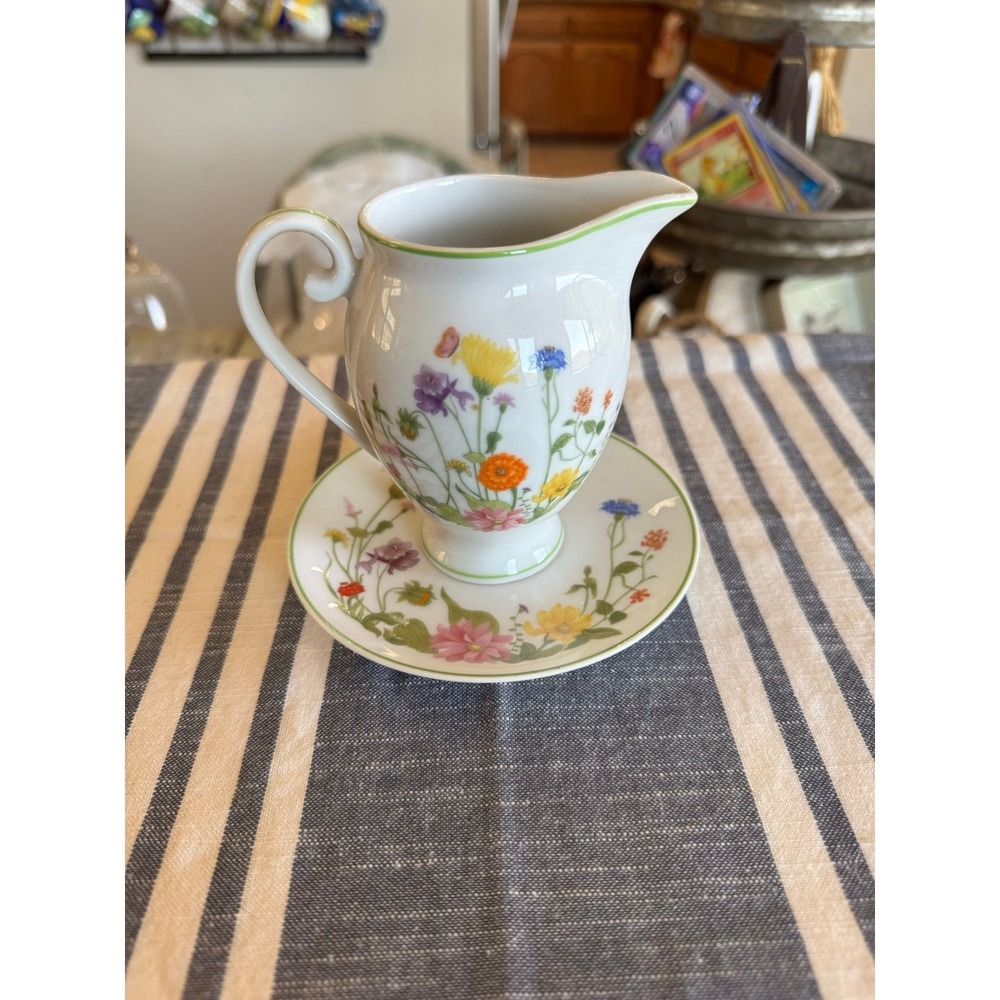 Vintage Wonderland creamer & plate porcelain by Denby vintage wild flowers